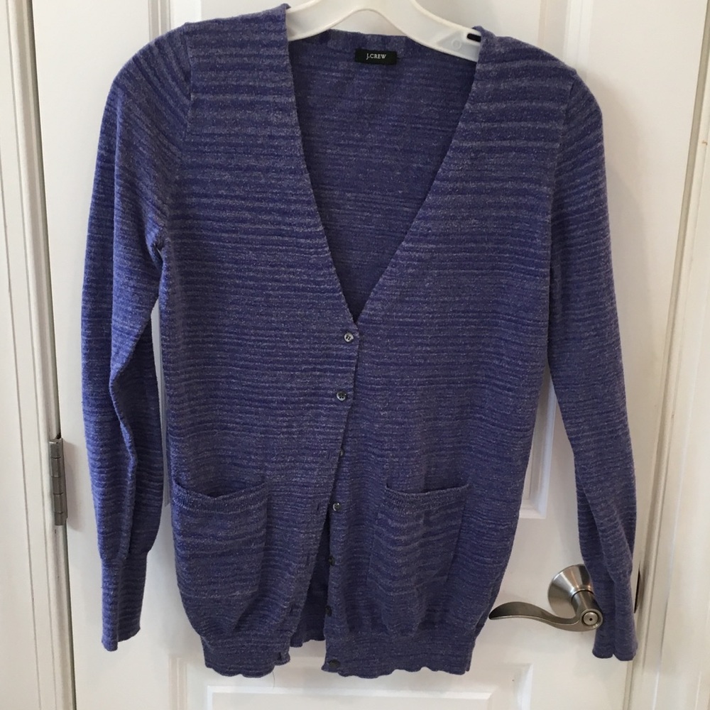 JCrew LS Button Up Lightweight Cardigan Blue No Sz